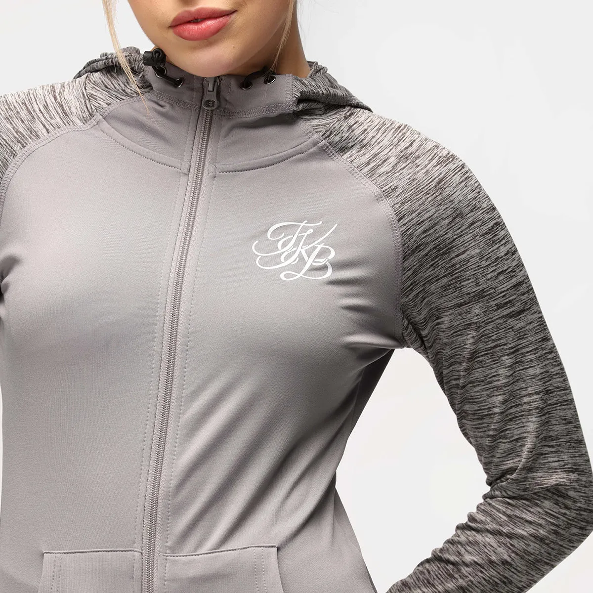 TKB Ladies Grey Zipped Hoodie