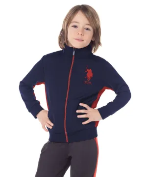 US POLO KIDS SWEATSHIRT WITH ZIP CLOSURE IN BLUE