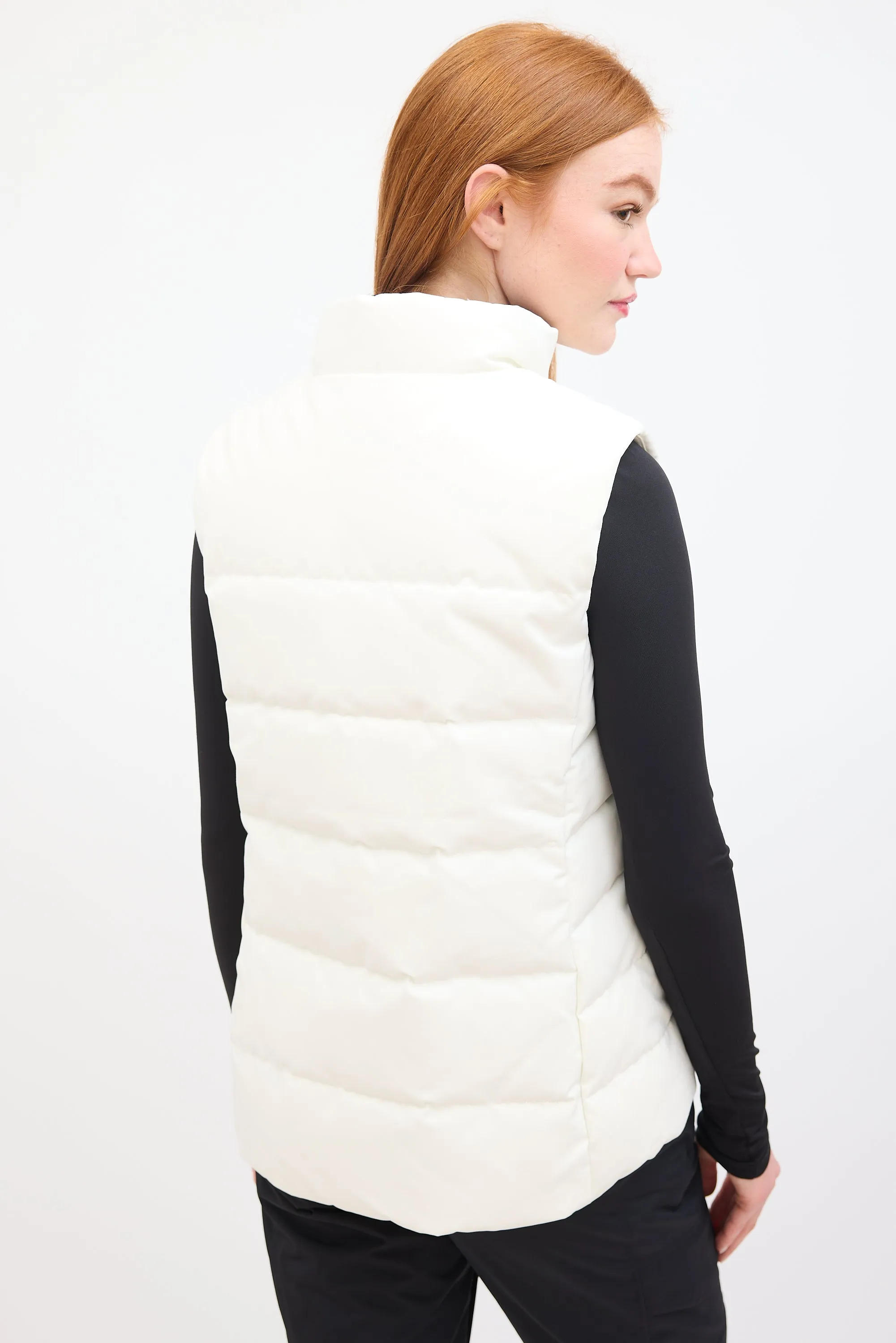 White Quilted Puffer Freestyle Down Vest