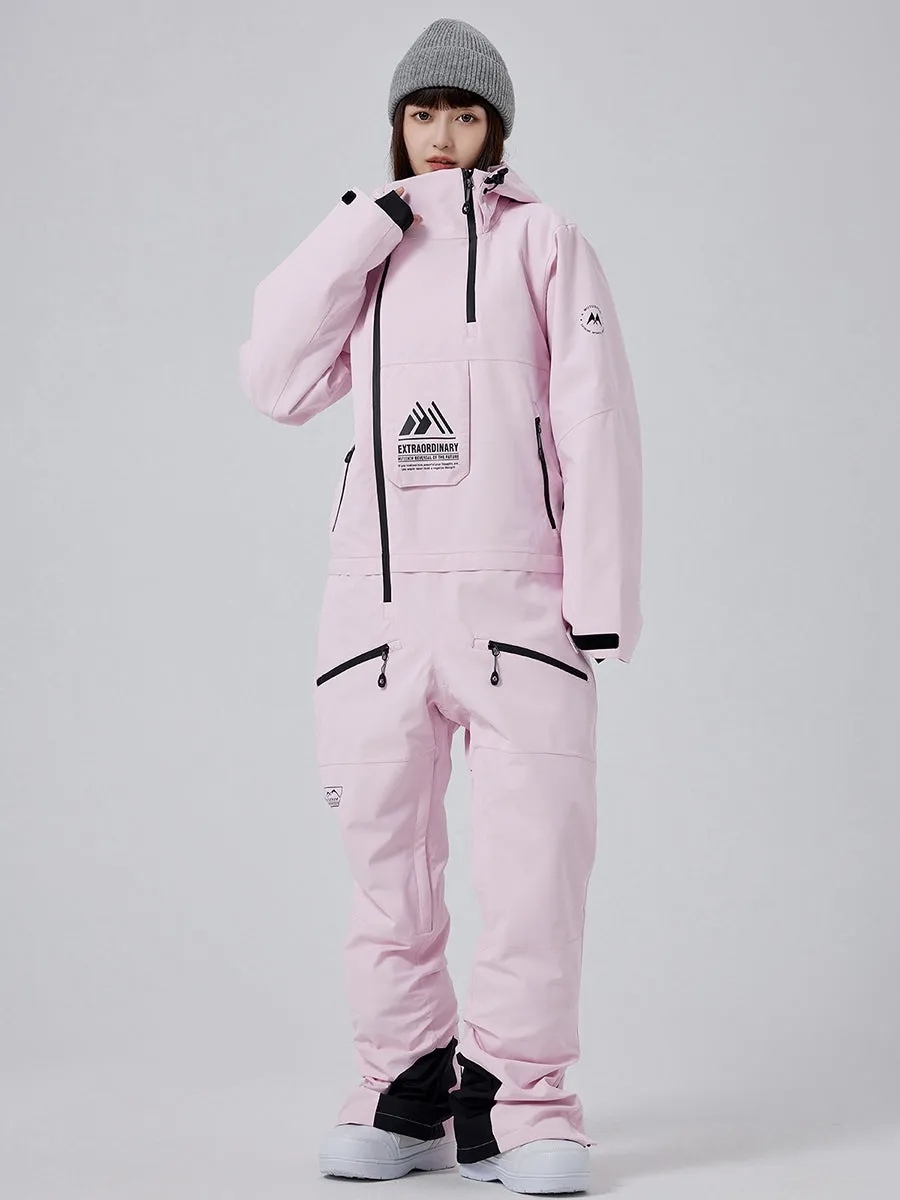 Women High Neck One Piece Ski Suits