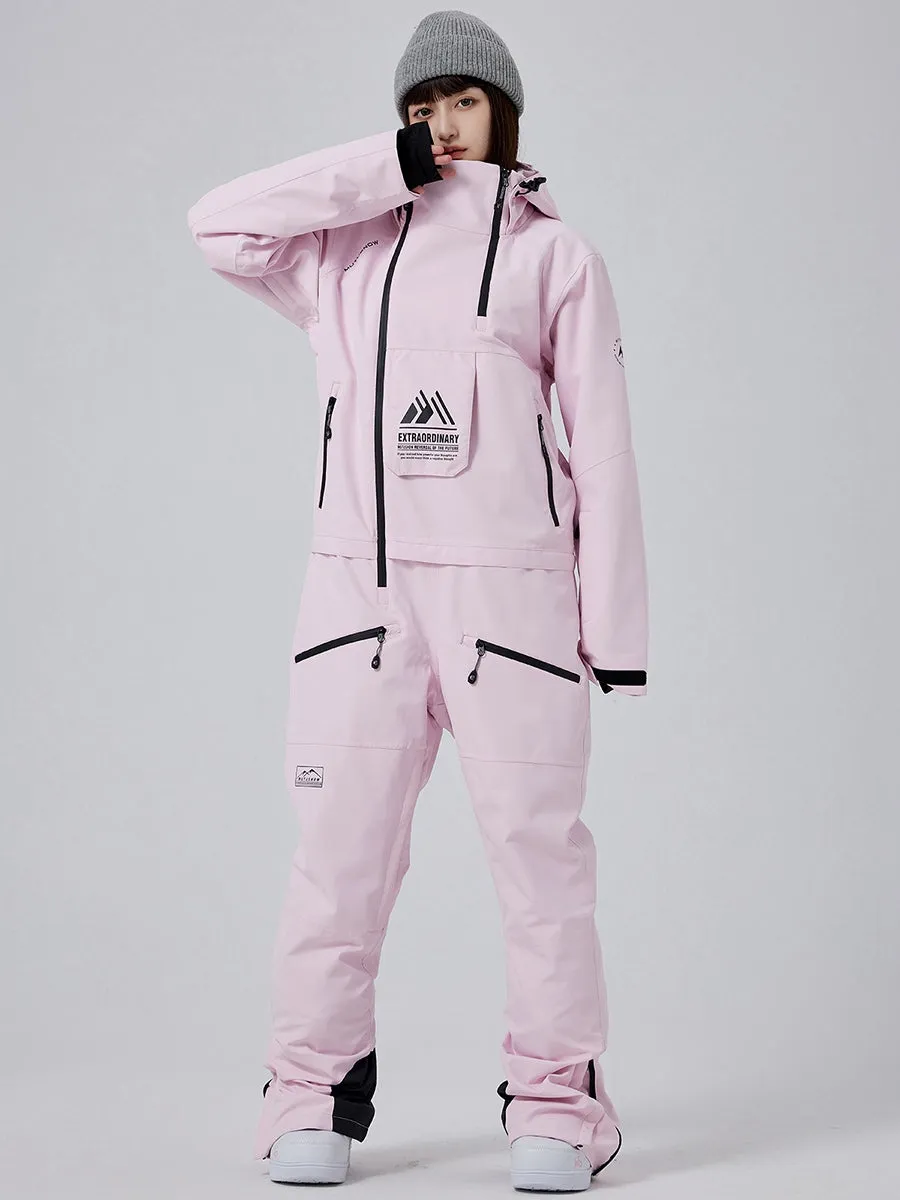 Women High Neck One Piece Ski Suits