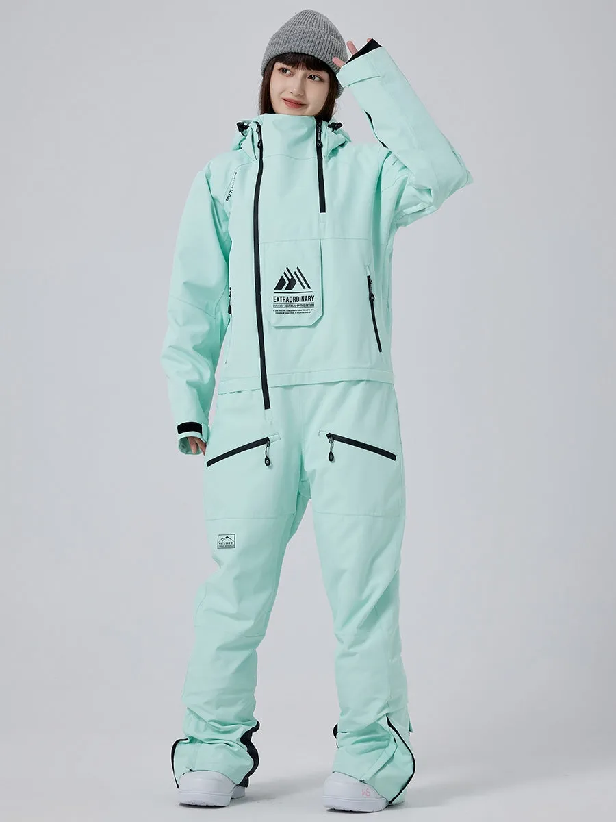 Women High Neck One Piece Ski Suits