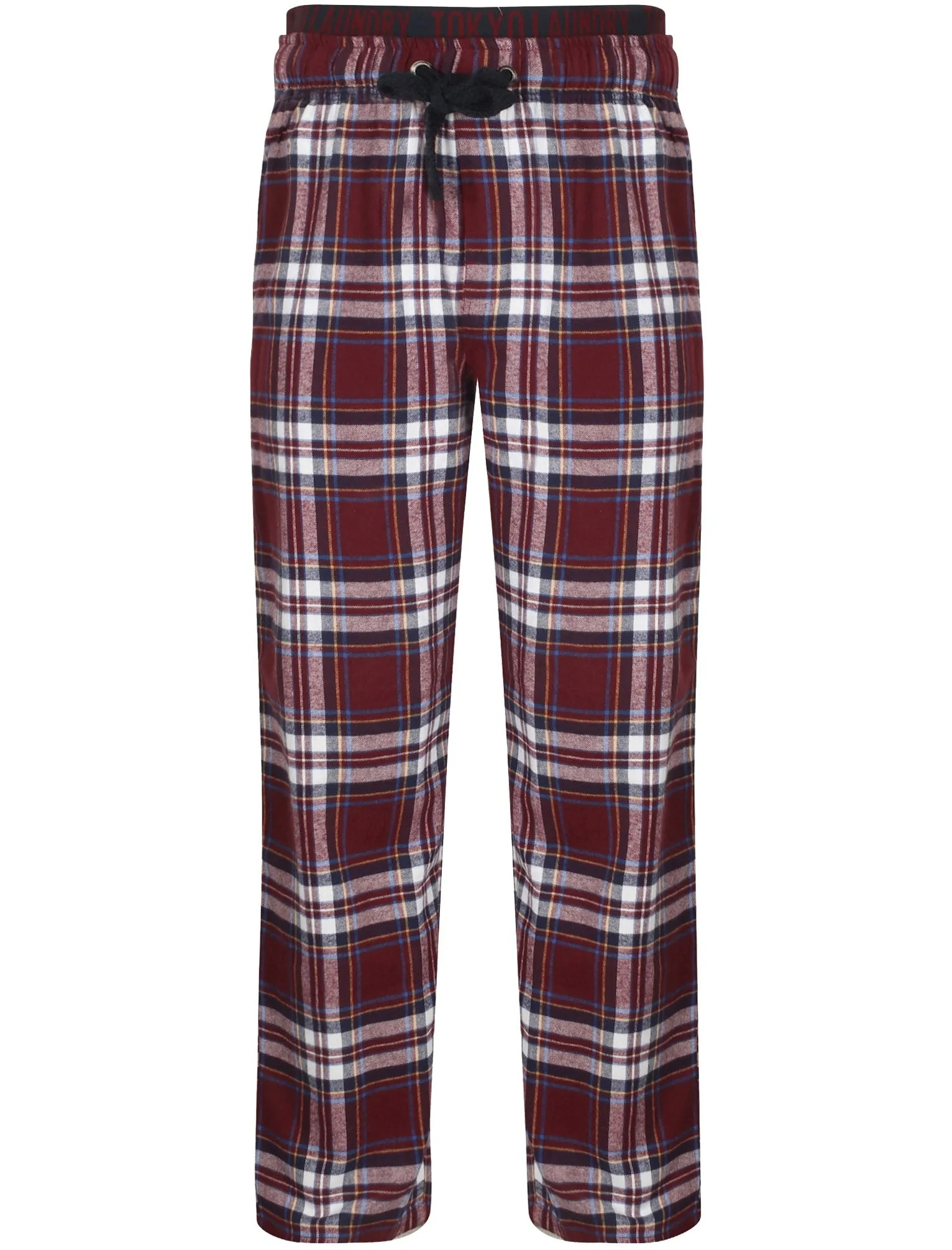 Zermatt Brushed Flannel Checked Lounge Pants in Vineyard Wine - Tokyo Laundry