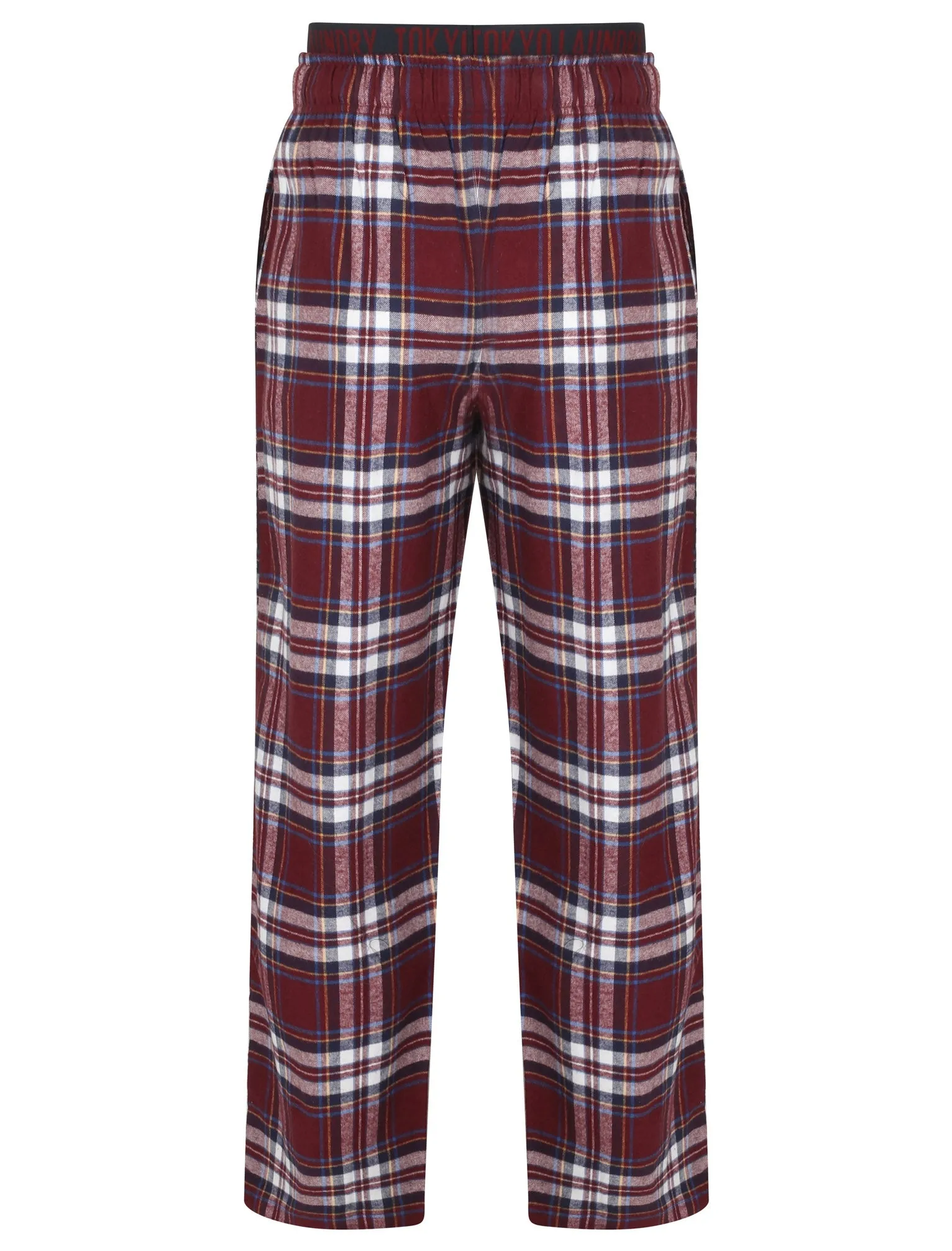 Zermatt Brushed Flannel Checked Lounge Pants in Vineyard Wine - Tokyo Laundry